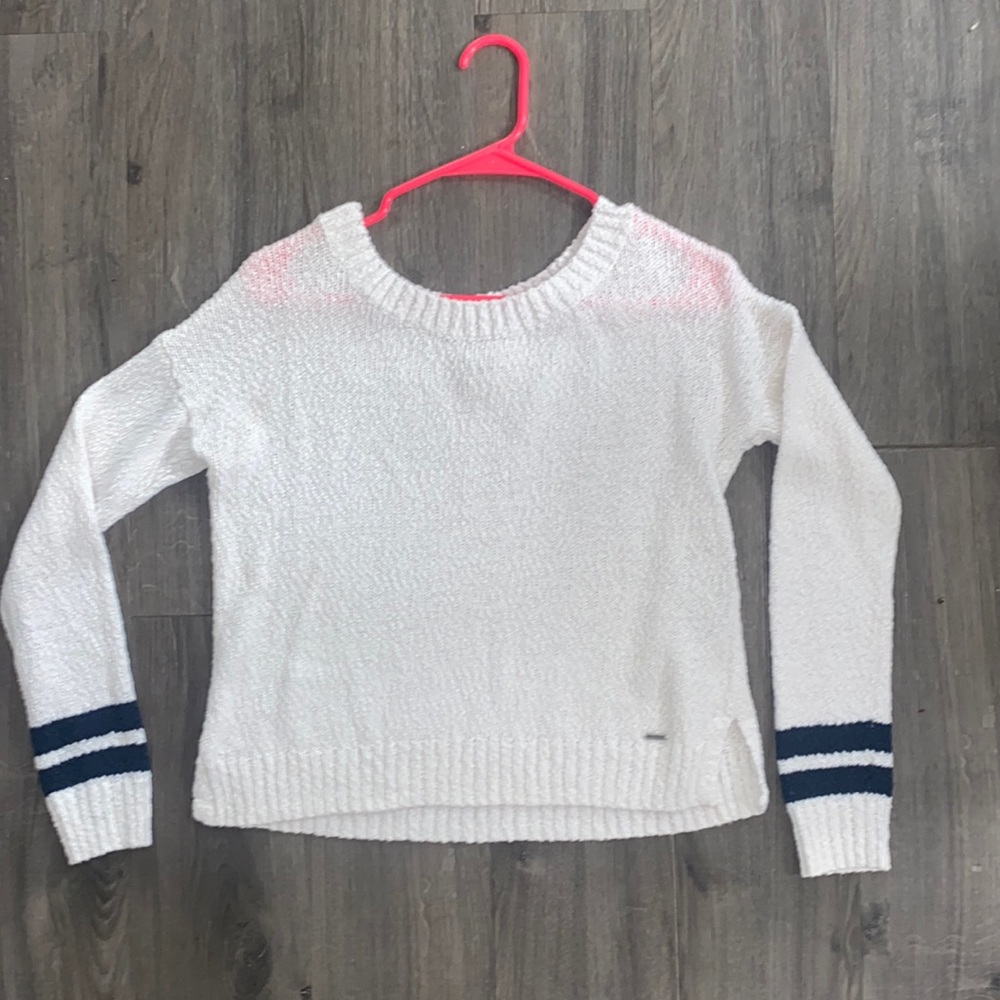 Off the shoulder white sweater